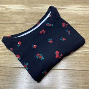 Womens Long Sleeve Top Charter Club Floral Pullover Petite Size PM Rose Print